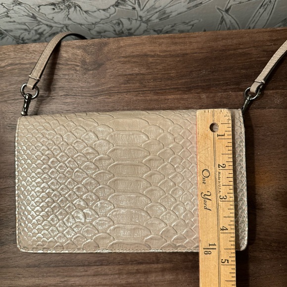 Coach Foldover Clutch Crossbody in Textured Reptile-Print - Picture 11 of 11